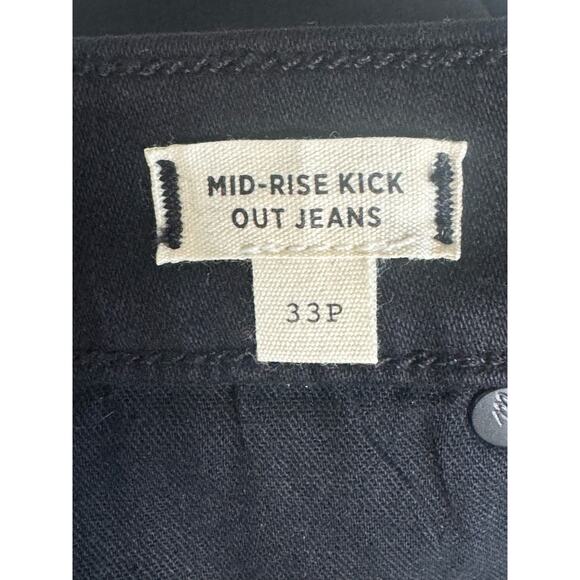 NWT Madewell Petite Kick Out Crop Jeans in True Black Wash: Coated Edition 33P - Picture 10 of 13